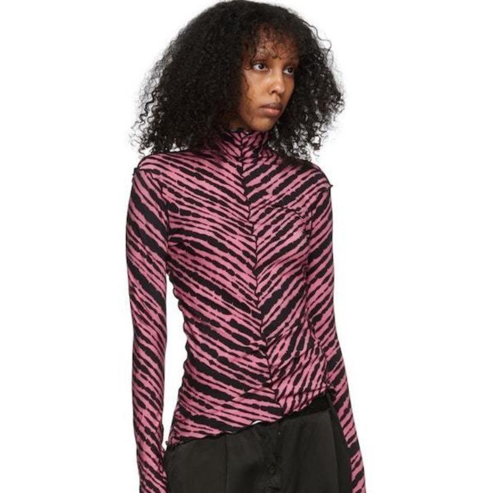 Proenza Schouler Turtleneck Sweater - Pink Black - Large
